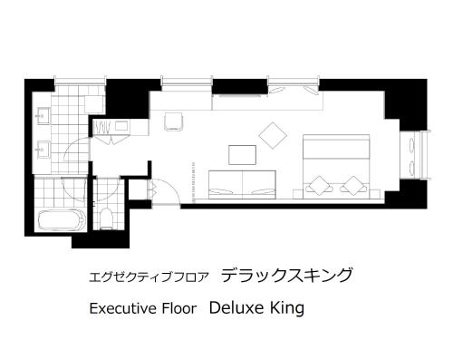 Habitación Deluxe 38F con acceso al salón - Cama extragrande - Planta executive del hotel The Royal Park Iconic Tokyo Shiodome. Foto 2
