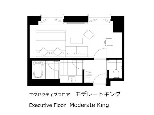 Habitación Moderate 38F con acceso al salón - Cama extragrande - Planta executive del hotel The Royal Park Iconic Tokyo Shiodome. Foto 5