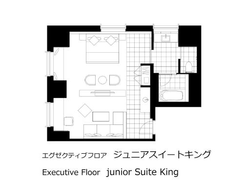 Suite Junior 38F con acceso al salón - Cama extragrande - Planta executive del hotel The Royal Park Iconic Tokyo Shiodome. Foto 6