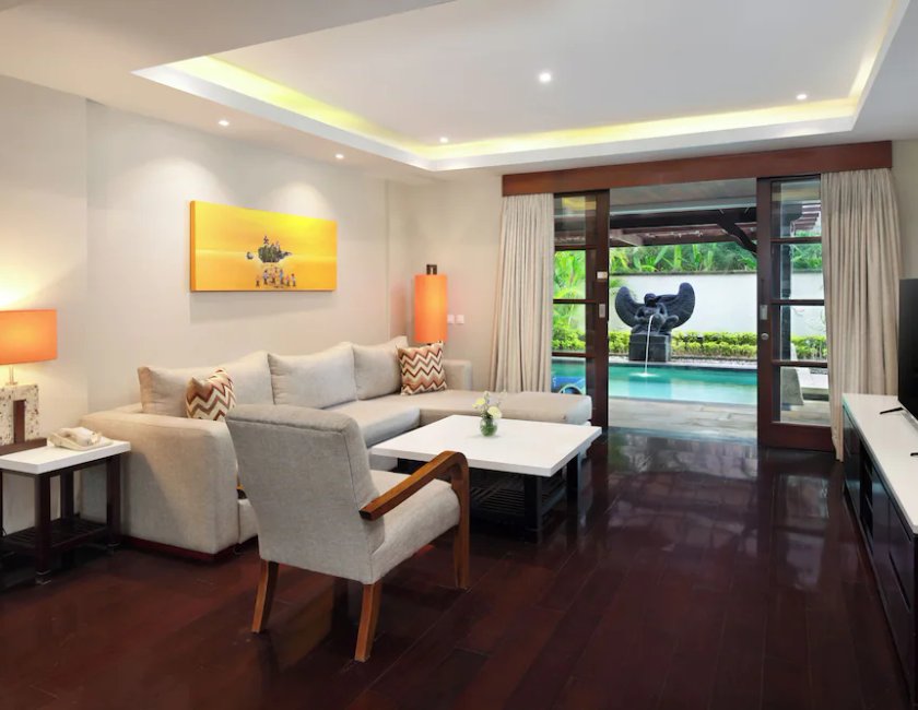 Suite Vista Jardín 1 Cama king 2 habitaciones piscina 2 Camas individuales kitchenette del hotel Novotel Bali Nusa Dua Hotel & Residence. Foto 9