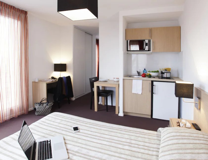 Estudio 1 Cama doble kitchenette del hotel Adagio Access Saint Louis Bâle. Foto 6