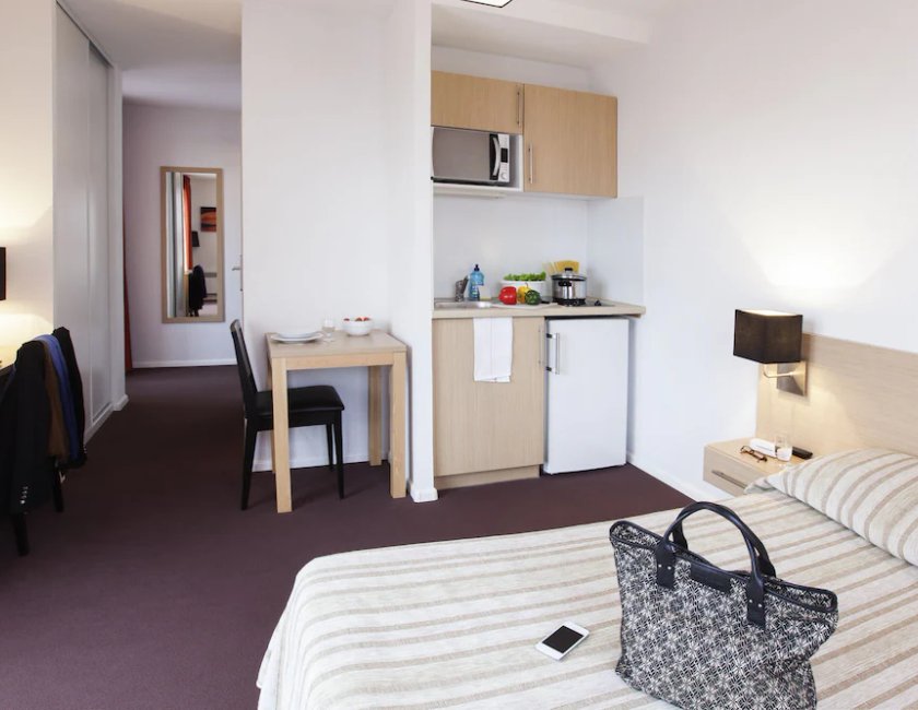 Estudio Con Cocina Grand 1 Cama doble del hotel Adagio Access Saint Louis Bâle. Foto 2