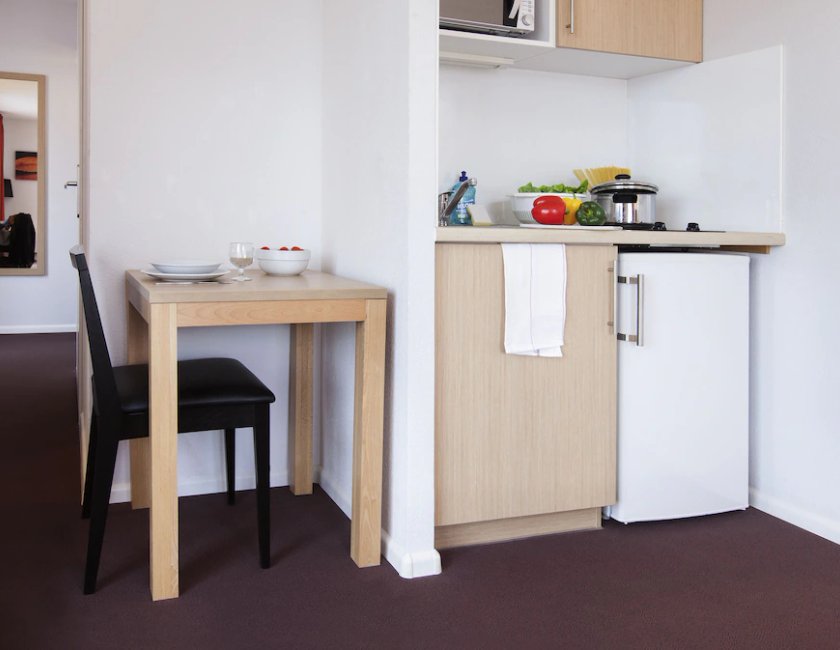 Estudio Con Cocina Grand 1 Cama doble del hotel Adagio Access Saint Louis Bâle. Foto 3