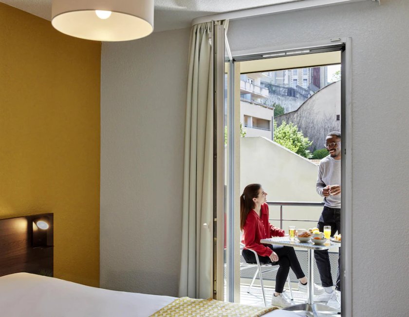 Estudio Balcón o Terraza Con Cocina 1 Cama doble del hotel Adagio Access Poitiers. Foto 5