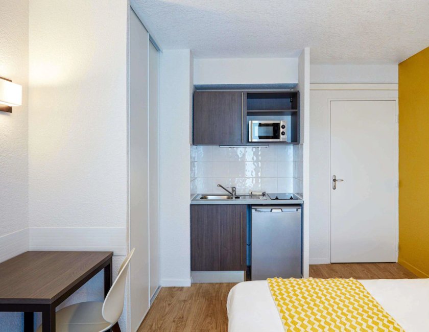 Estudio Con Cocina 2 Camas individuales del hotel Adagio Access Poitiers. Foto 4
