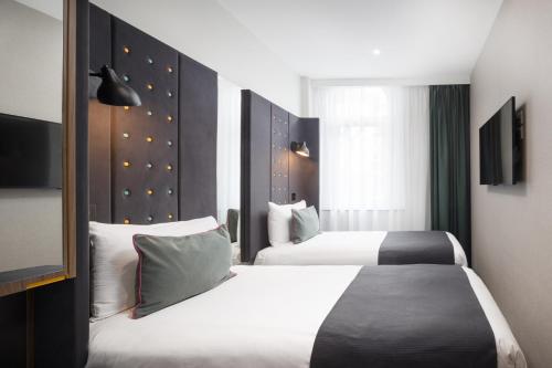 Habitación Doble con 2 camas, acogedora y con vistas del hotel Point A Hotel King Cross - St Pancras