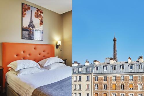 Habitación Doble Superior con vistas a la Torre Eiffel del hotel Le Relais Saint Charles. Foto 5