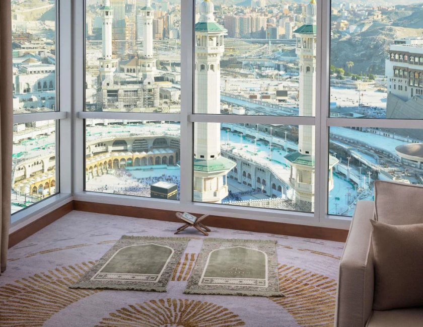 Suite Lujo 1 habitación Vista Panorámica Con Vistas 1 Cama doble del hotel Raffles Makkah Palace. Foto 3