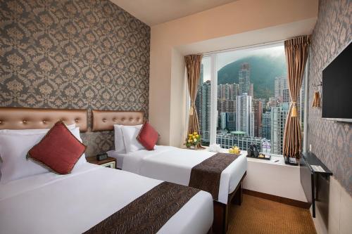 Habitación Superior con vistas a la montaña del hotel Ramada by Wyndham Hong Kong Harbour View