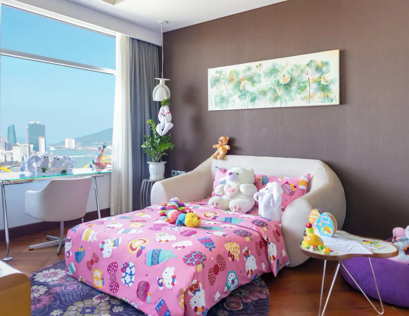 Suite Vista Rio Planta Alta Privilege 2 Camas individuales del hotel Grand Mercure Danang. Foto 2