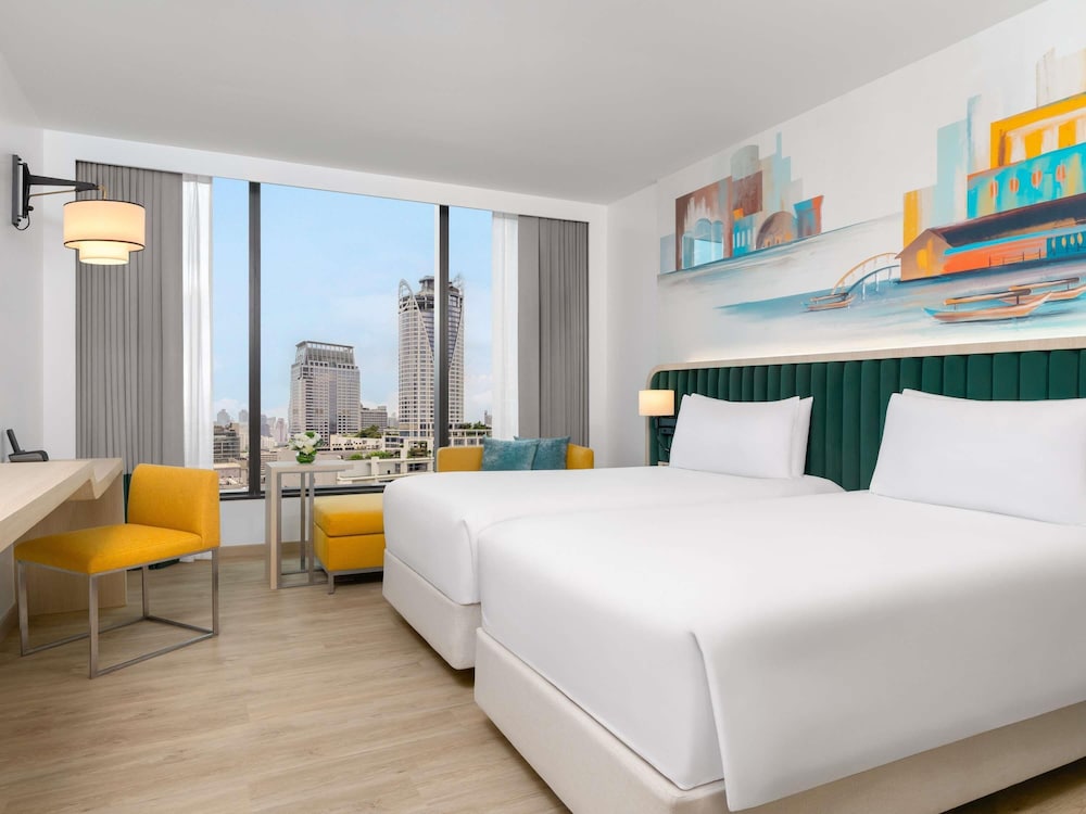 Habitación Ejecutiva con vistas al parque, 2 camas individuales y acceso al salón del hotel Novotel Bangkok Platinum - Sha Extra Plus