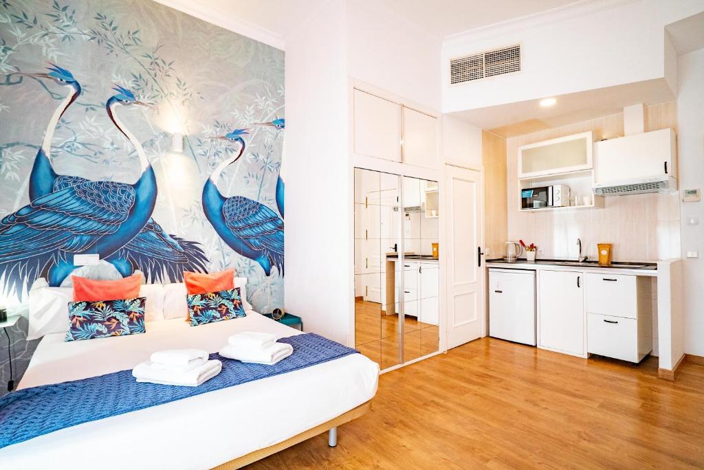 Estudio Balcón o Terraza del hotel SmartRental Gran Via 47. Foto 1